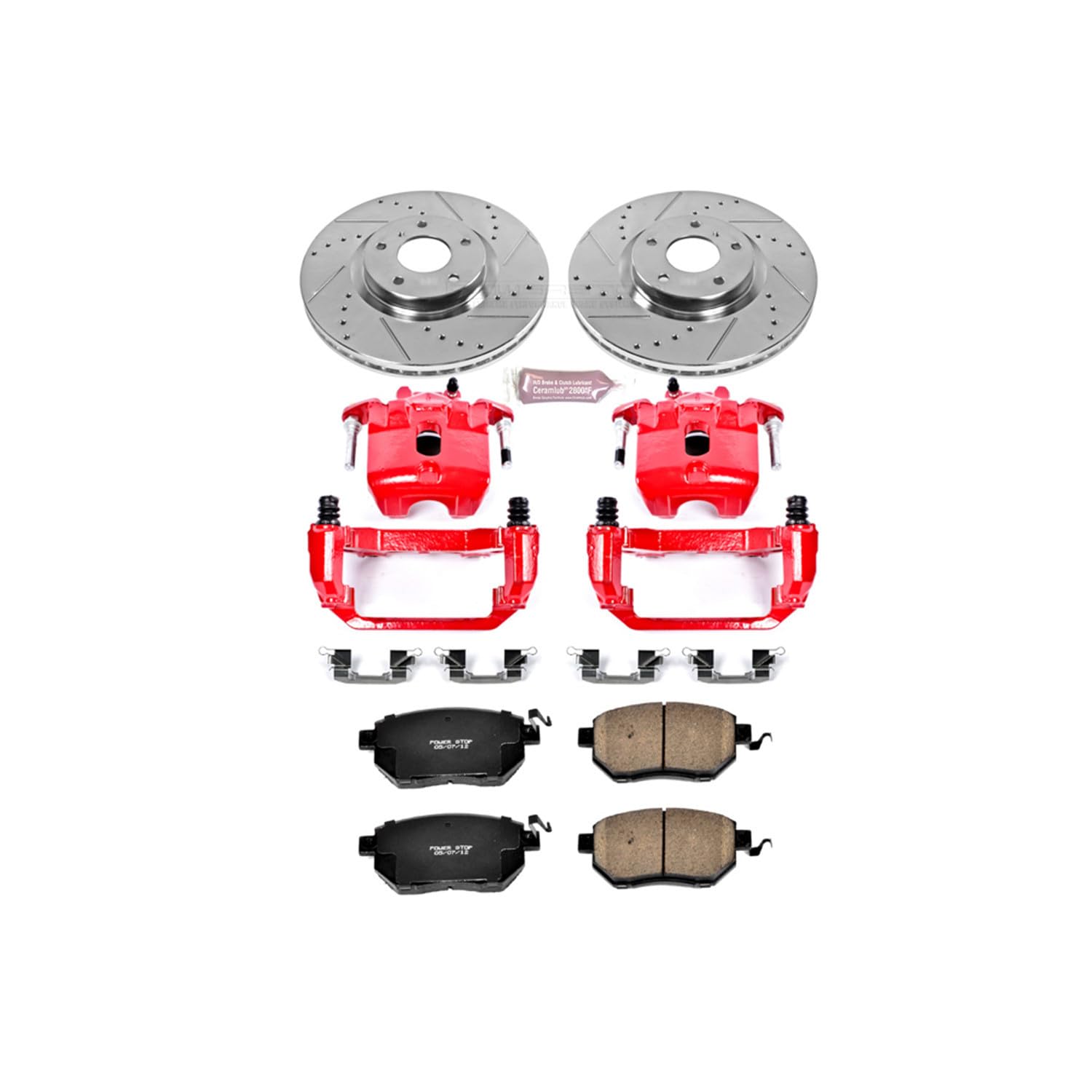 Power Stop 1-Click Performance Brake Kit with Caliper For Nissan Maxima KC116 2007-2008 [Model Specific]