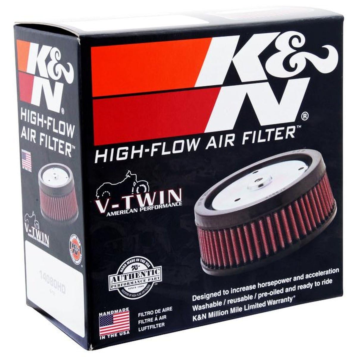 K&N High-Flow Original Lifetime Universal Air Filter: Clamp-On High Performance, Premium, Washable, Replacement Filter: Flange Diameter: 6"OD, 4-5/8"ID, 2-1/2"H; S&S FLTR, Shape: Round, E-3226