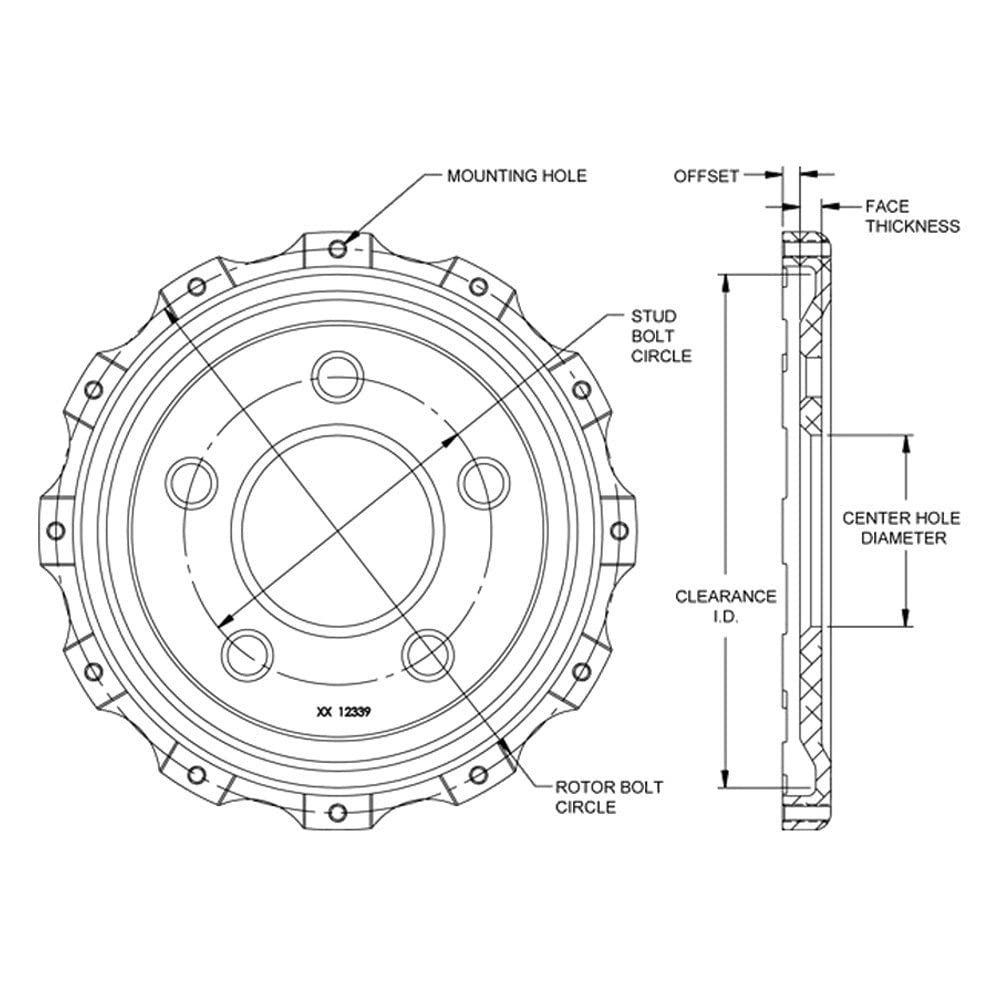 Rear Hat-BB (-).090" Offset