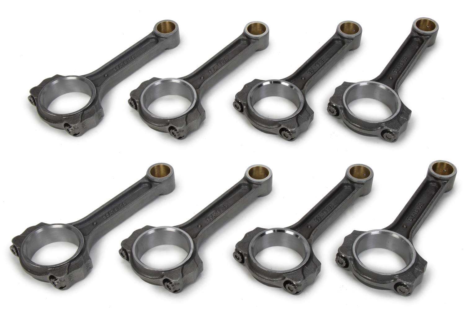 Scat Pro Series Connecting Rod, Scat I Beam, 6.125 in Long, Bushed, 7/16 in Cap Screws, 8740 Bolt, Forged, Steel
