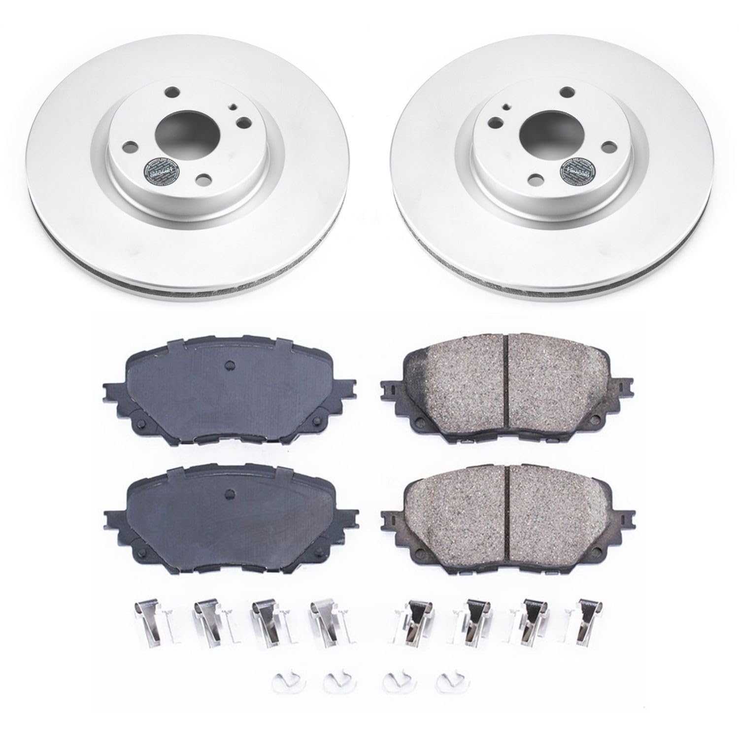 Power Stop CRK7358 Brake Rotor Coated and Ceramic Brake Pads- Front For Fiat 124 Spider 2017-2020, Mazda MX-5 Miata 2016-2022 [Model Specific]