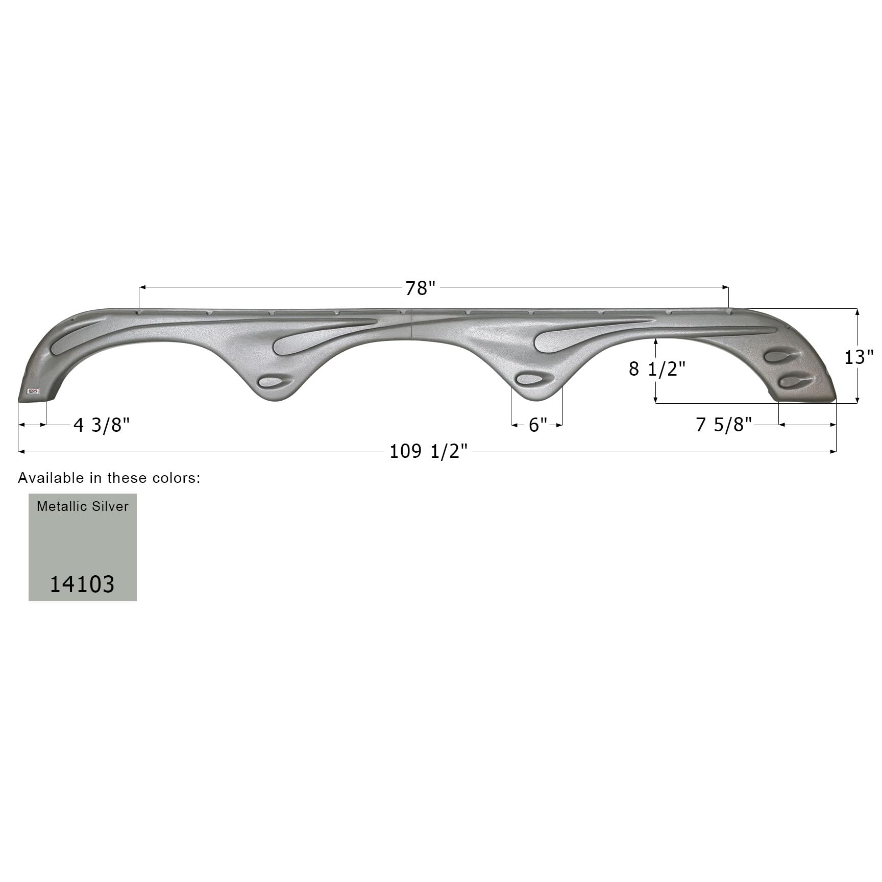 Fender Skirt ICON, Triple, Forest River, FS4103, Metallic Silver, LH