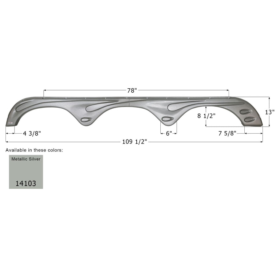 Fender Skirt ICON, Triple, Forest River, FS4103, Metallic Silver, LH