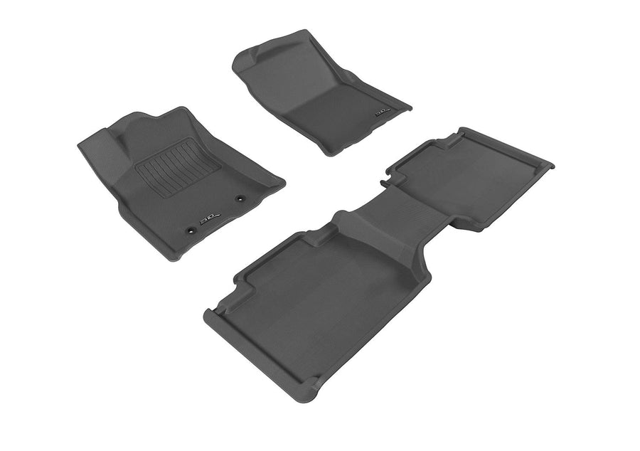 3D MAXpider KAGU Custom Fit Floor Mat (BLACK) for 2016-2017 TOYOTA TACOMA ACCESS CAB - 1ST ROW 2ND ROW