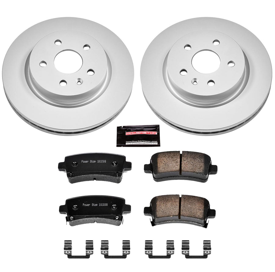 Power Stop CRK5547 Brake Rotor & Coated Ceramic Brake Pads- rear For Buick All, Buick LaCrosse, Buick Regal, Cadillac XTS, Chevrolet Impala, Chevrolet Malibu, Saab 9-5 [Model Specific]