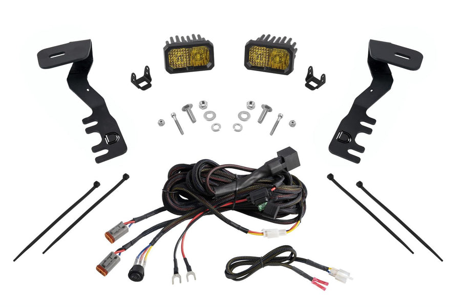 Diode Dynamics Backlit Stage Series Ditch Light Kit compatible with Toyota Tacoma 2024-2026, C2 1.0 Sport Yellow Combo