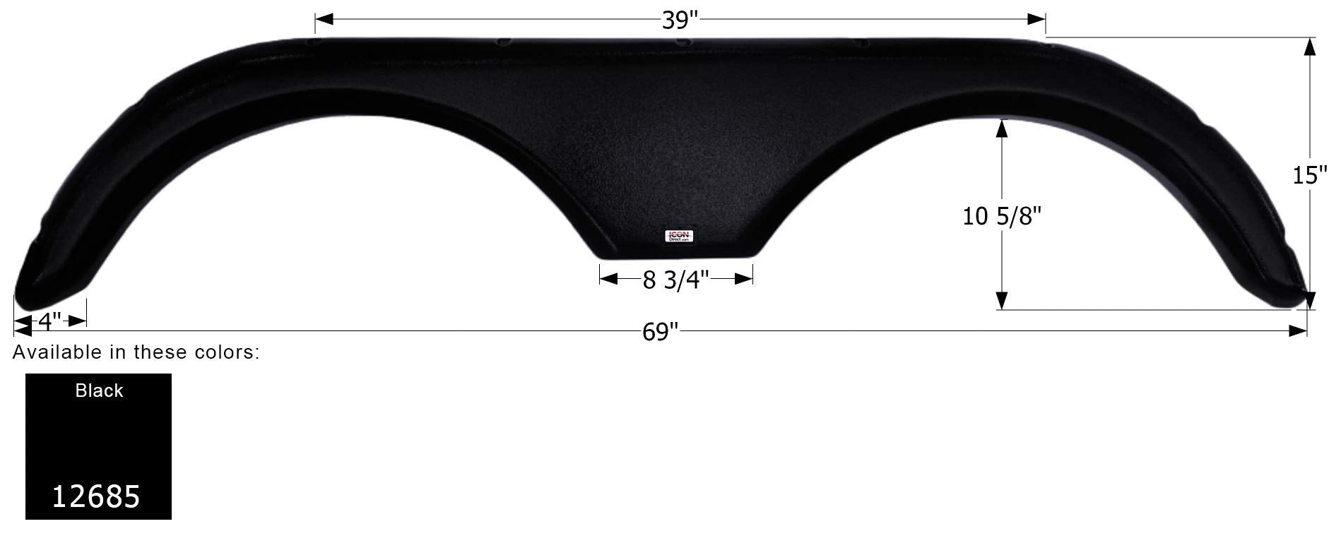 Fender Skirt ICON, Tandem, Gulf Stream, FS2685, Black
