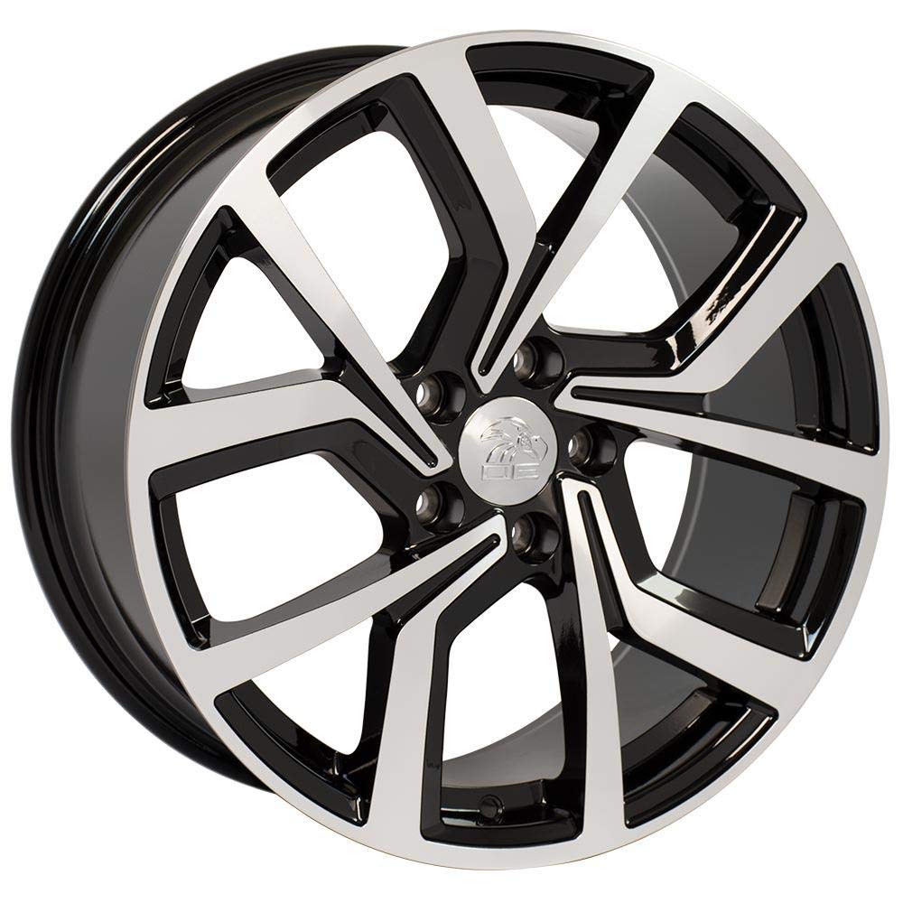 VW29-18080-5112-42MB OE Wheels 18" Replica Wheel VW28 Fits Volkswagen GTI Rim 18x8 Black Mach'd Wheel ET42