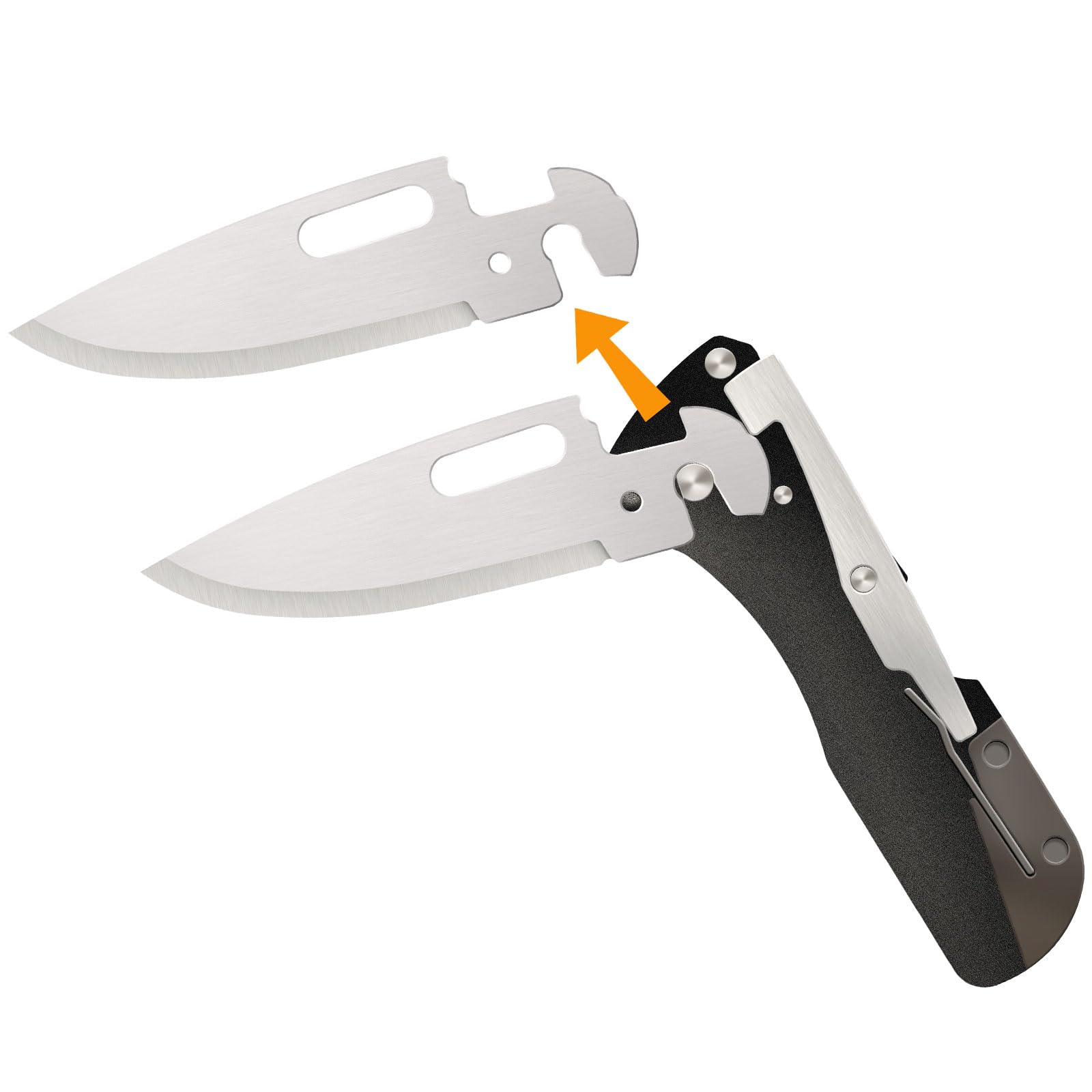 Cold Steel Durable Click N Cut Folder Hiking & Hunting Steel 5 Oz Compact 7" Long Folding Knife with Strong Lock & 2 Interchangeable Blades - Boxed Package