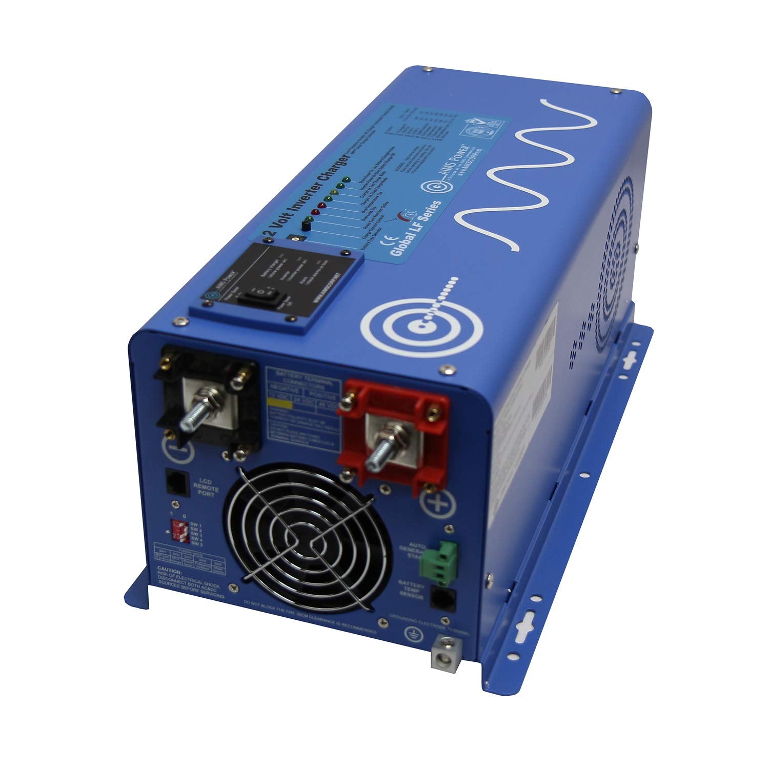 3000 Watt AIMS Power 12 VDC Pure Sine Inverter Charger 120 VAC Output 100A Charger 30A Transfer Switch PICOGLF30W12V120VR