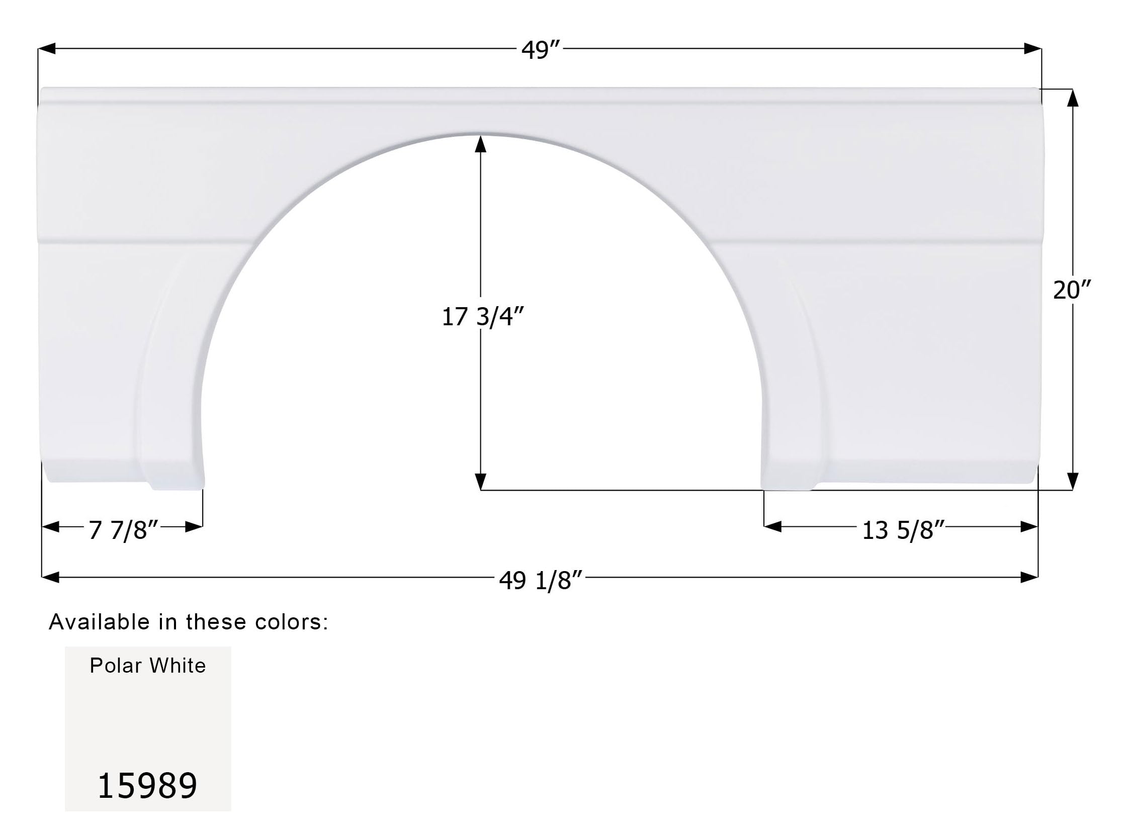 Single Axle Fender Skirt ICON 15989 for Winnebago (LH) - Unpainted