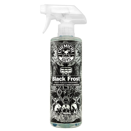 Chemical Guys Air Black Frost Premium Car Air Freshener Spray & Odor Eliminator - Crisp Masculine Scent Spray for Trucks, SUVs, RVs, and Motorcycles - Use in Home, Office, or Garage, 16 oz Bottle