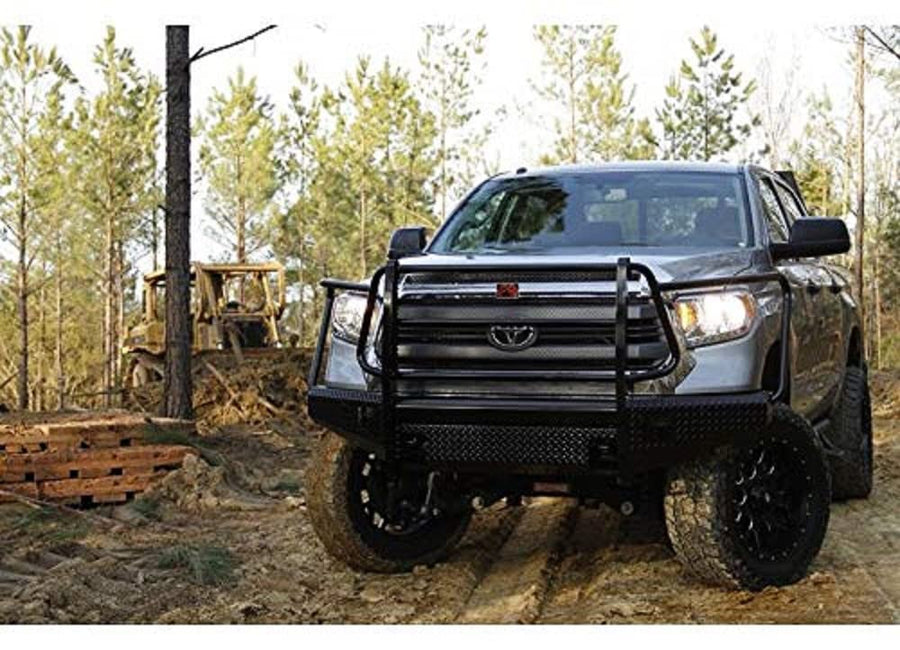 Black Steel Fab Fours 14-C Tundra Full Grill Guard with Tow Hooks