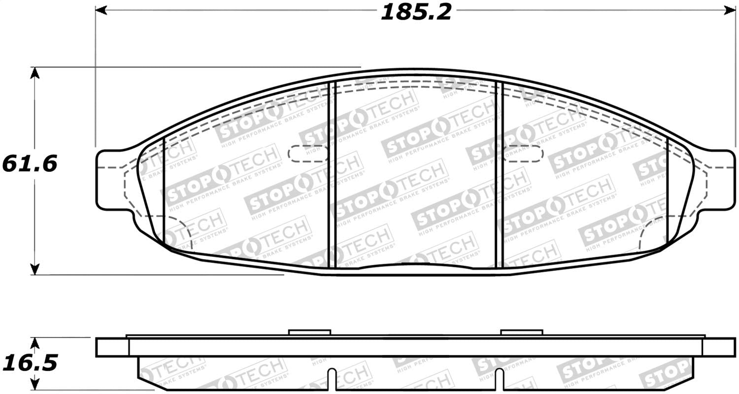 Front StopTech 308.09970 Brake Pads with Shims and Hardware