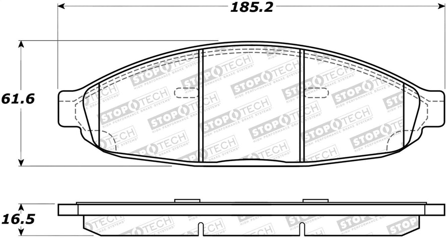 Front StopTech 308.09970 Brake Pads with Shims and Hardware
