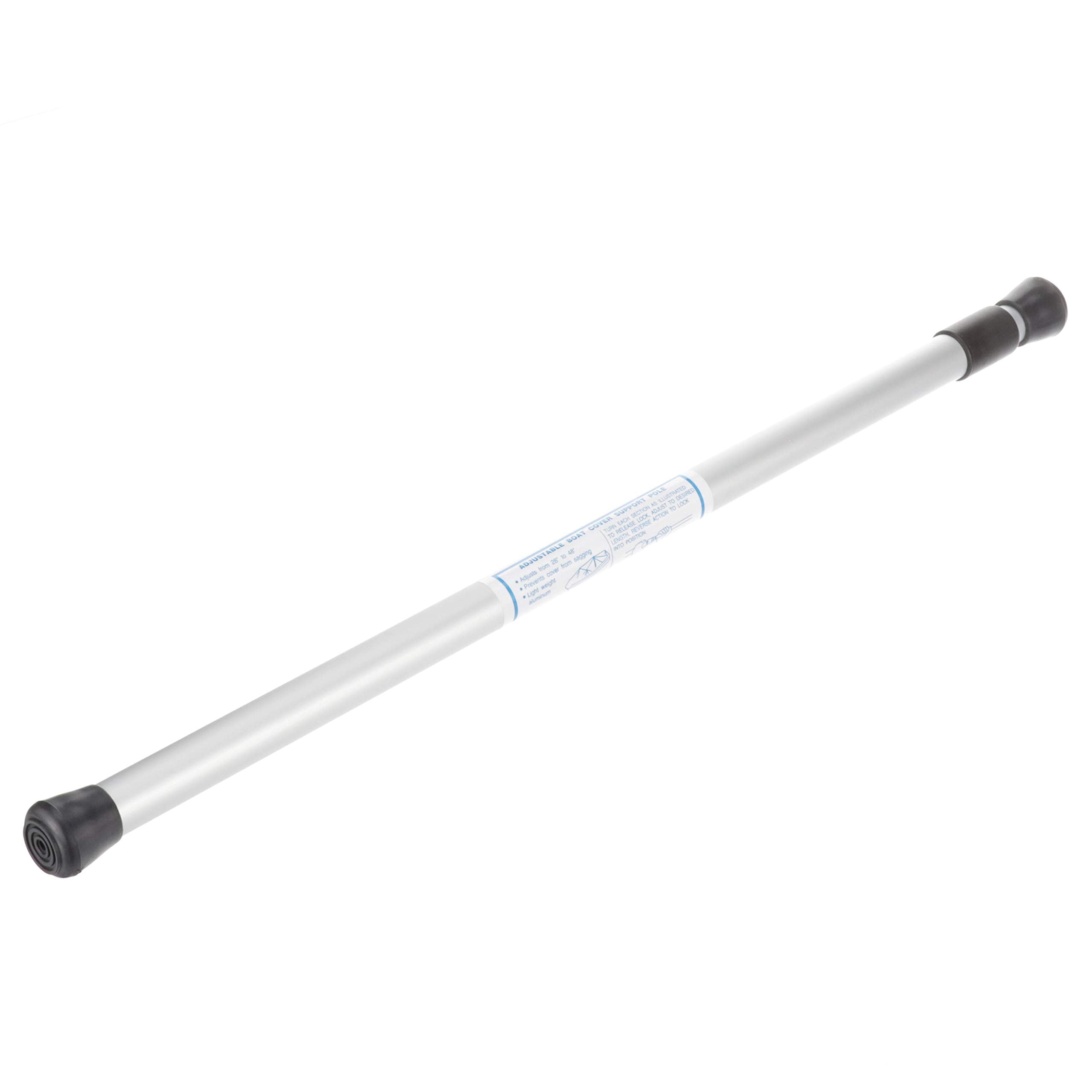 Adjustable Boat Cover Support Pole Attwood 10704-5 – Telescoping 28" to 48" with 1" Diameter, Anodized Aluminum with Rubber End Caps