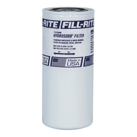 Fill-Rite 1" - 12 UNF F1810HM0 25 GPM (94 LPM) 10 Micron Water Sensing Spin-On Fuel Filter, Hydrosorb