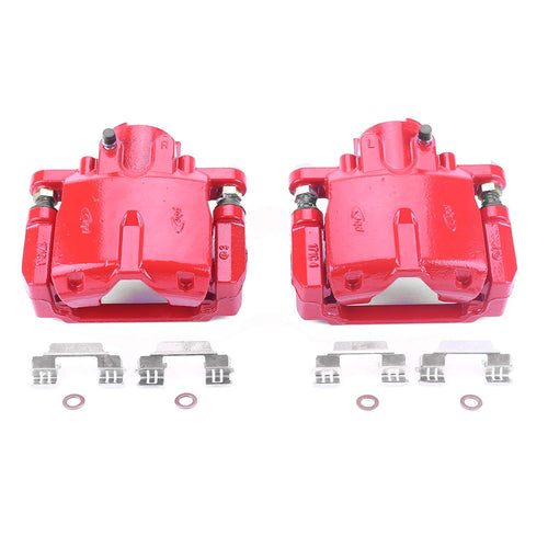 Power Stop Pair of High-Temp Red Powder Coated Rear Calipers For Cadillac CTS 2006-2007, Cadillac STS 2005-2011 [Model Specific]