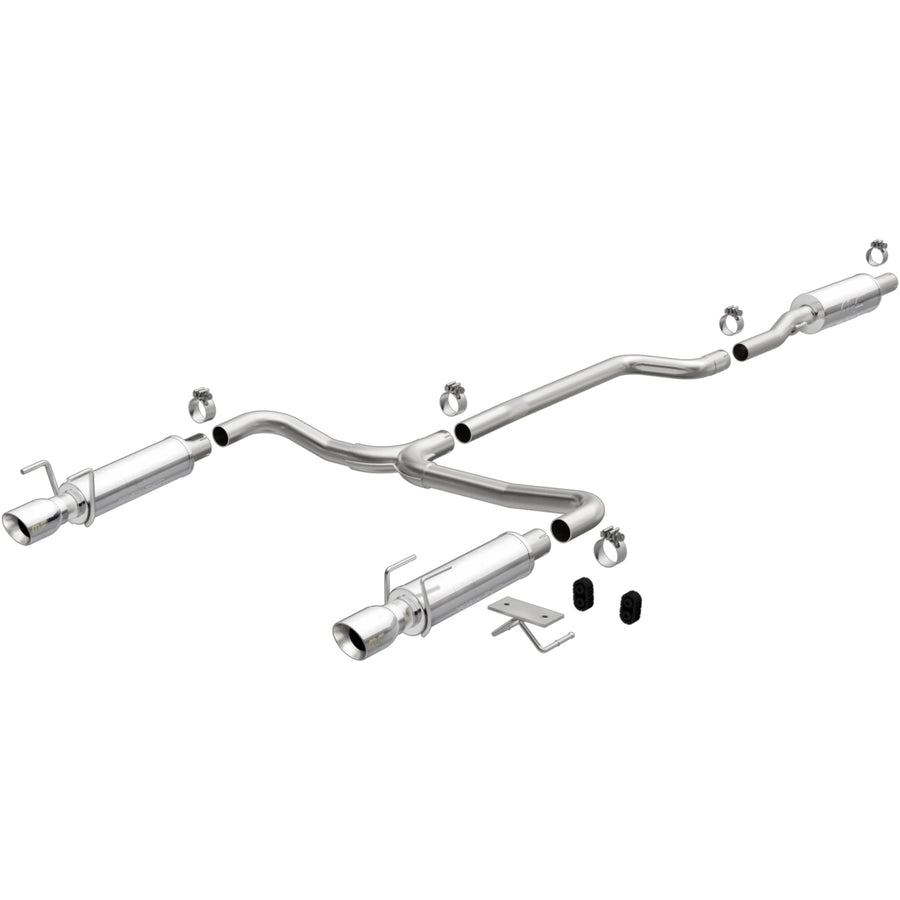 Cat-Back MagnaFlow Performance Exhaust System 19480 - Street Series, Stainless Steel 3in Main Piping, Dual Split Rear Exit, Polished Finish 3.5in Exhaust Tip - Cruze Performance Exhaust Kit