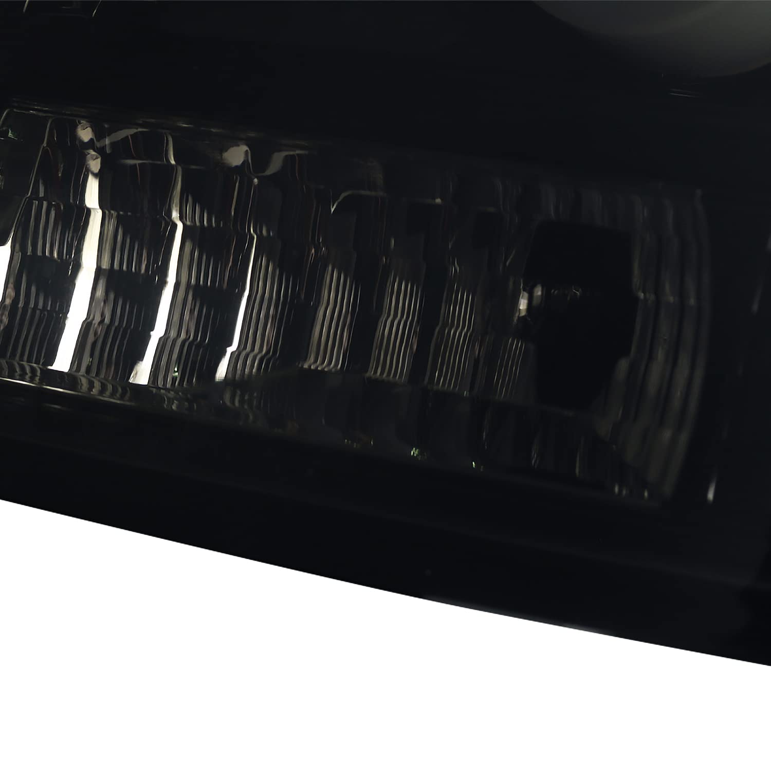 Glossy Black Smoke LED Halo Light Bar Tail Lights SPEC-D TUNING Compatible with 2006-2013 Chevy Impala, 2014-2016 Chevy Impala Limited, Left + Right Pair Assembly