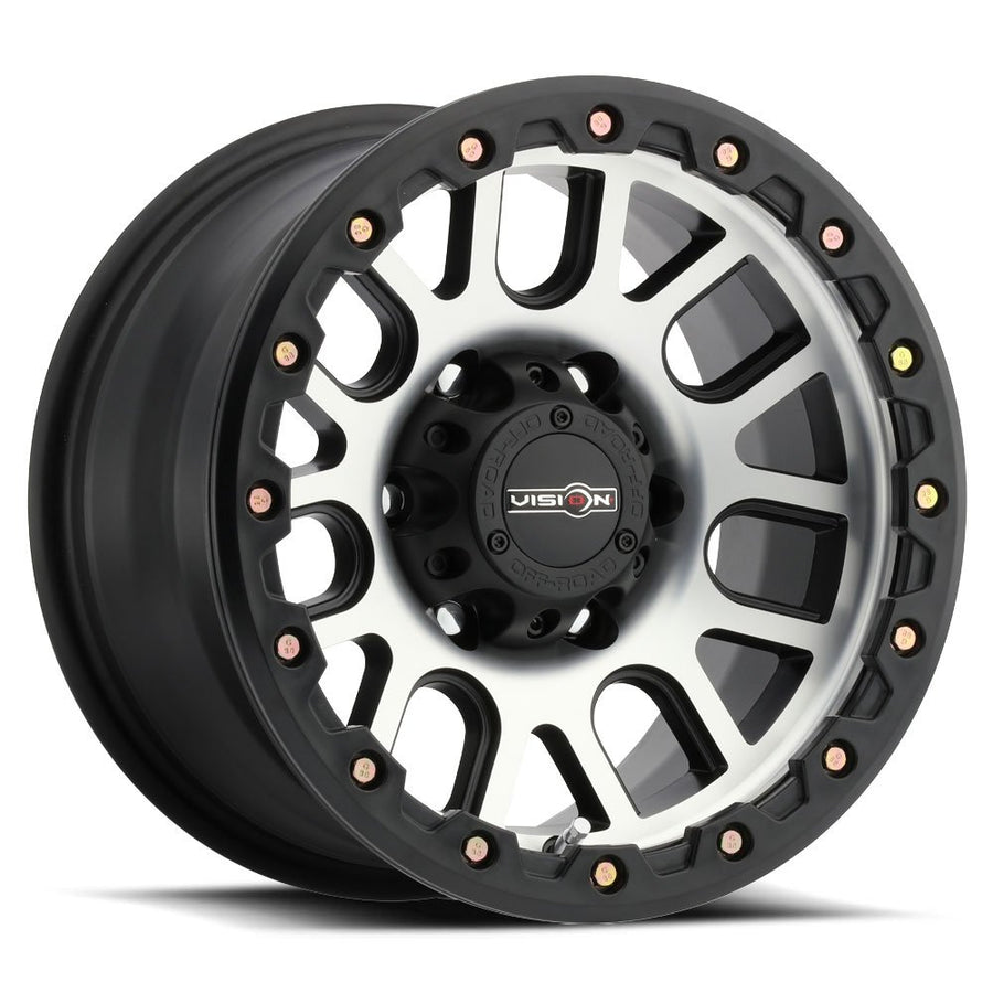 111 Vision Nemesis Matte Black w/Yellow Zinc Bolts 18X9