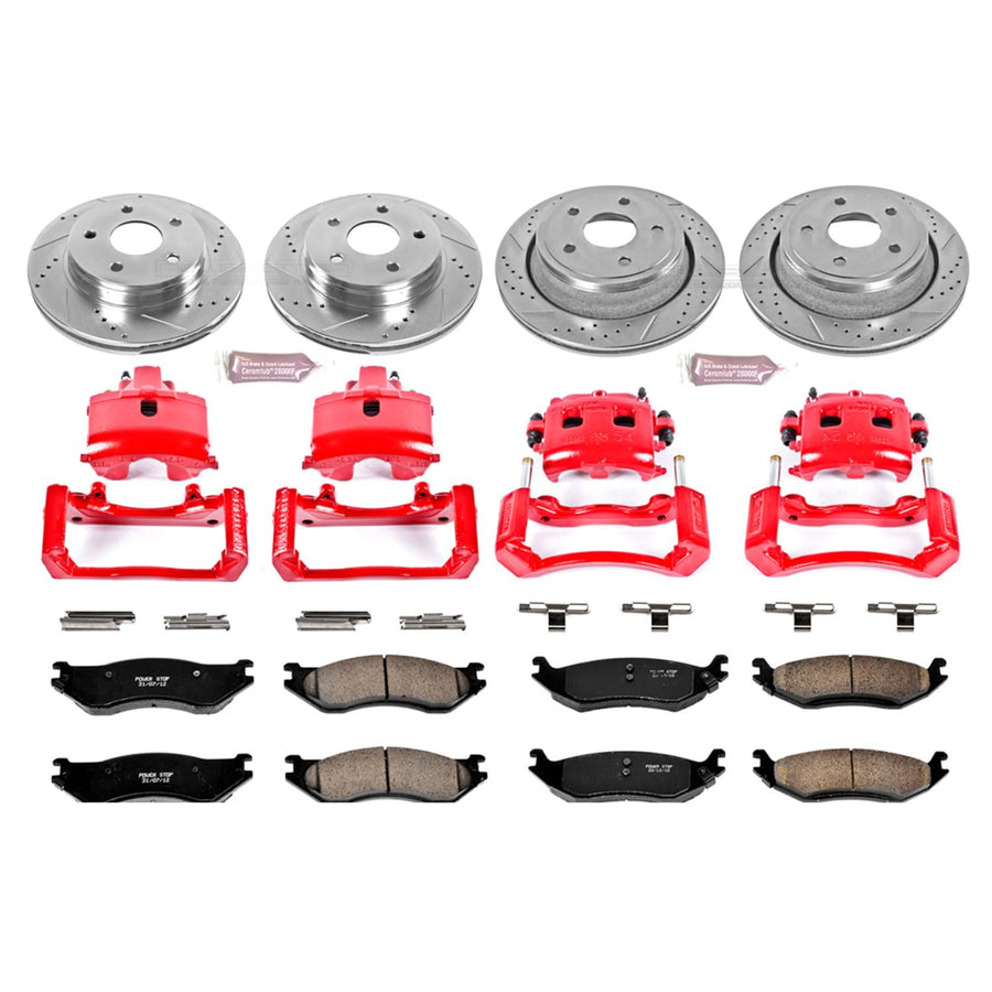 1-Click Performance Brake Kit Power Stop (KC2166) with Calipers For Dodge Ram 1500 2002 [Model Specific]