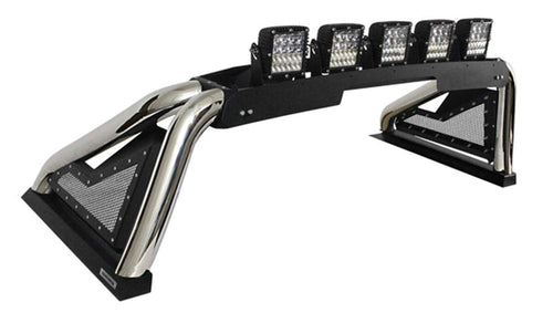 Sport Bar 2.0 Go Rhino w/Power Actuated Retractable Light Mount | Stainless Steel, Polished | 915600PS | Fits 2015-2022 Chevrolet Colorado & GMC Canyon; 2016-2023 Toyota Tacoma