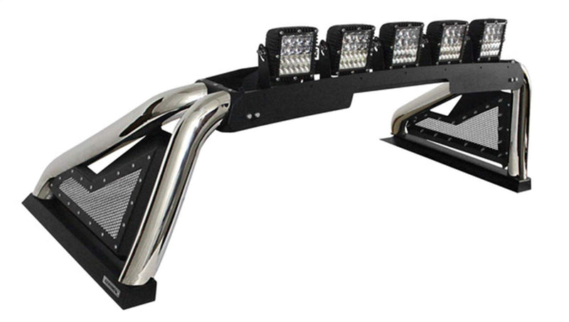 Sport Bar 2.0 Go Rhino w/Power Actuated Retractable Light Mount | Stainless Steel, Polished | 915600PS | Fits 2015-2022 Chevrolet Colorado & GMC Canyon; 2016-2023 Toyota Tacoma