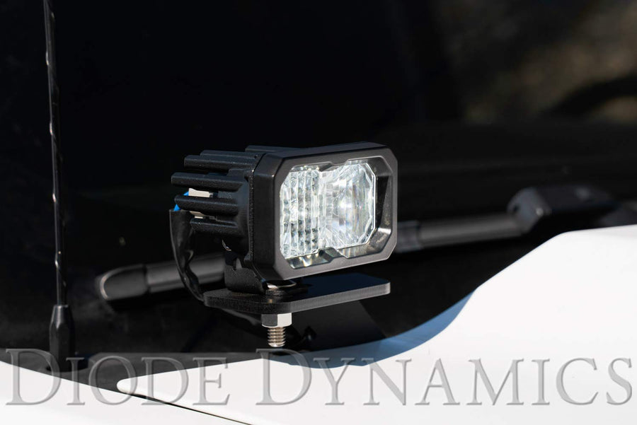 Diode Dynamics Backlit Stage Series Ditch Light Kit compatible with Chevrolet Silverado 1500 2014-2019, C2 1.0 Pro White Combo