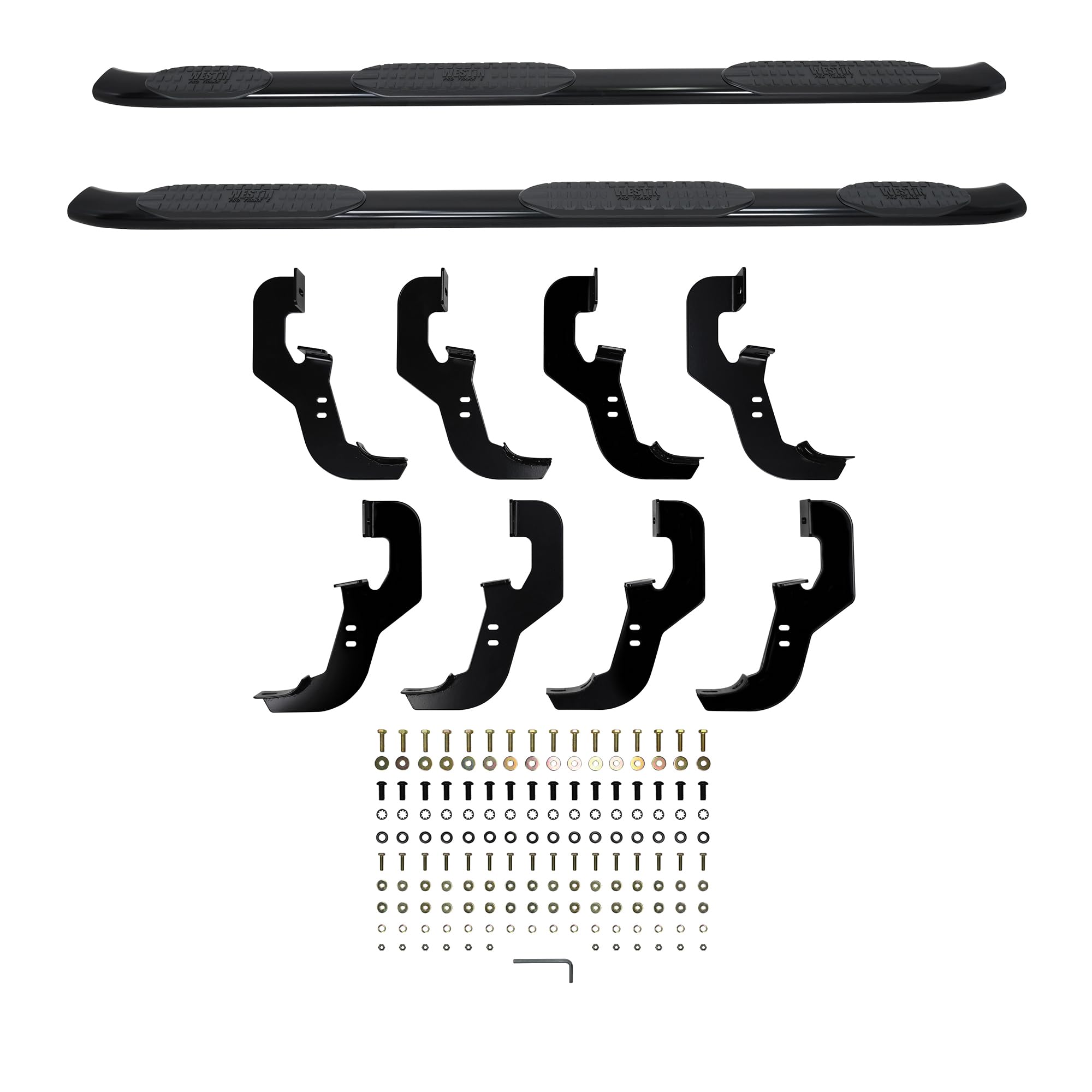 Westin PRO TRAXX 5 Oval Wheel to Wheel Nerf Bars fits 2019-2025 Silverado Sierra 1500 Crew Cab 6'5" Bed (Exc 2019 Silverado LD/Sierra 1500 Limited) Black Pair