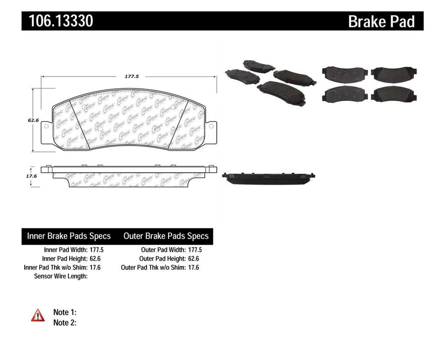 Posi Quiet Centric (106.13330) Extended Wear Brake Pad