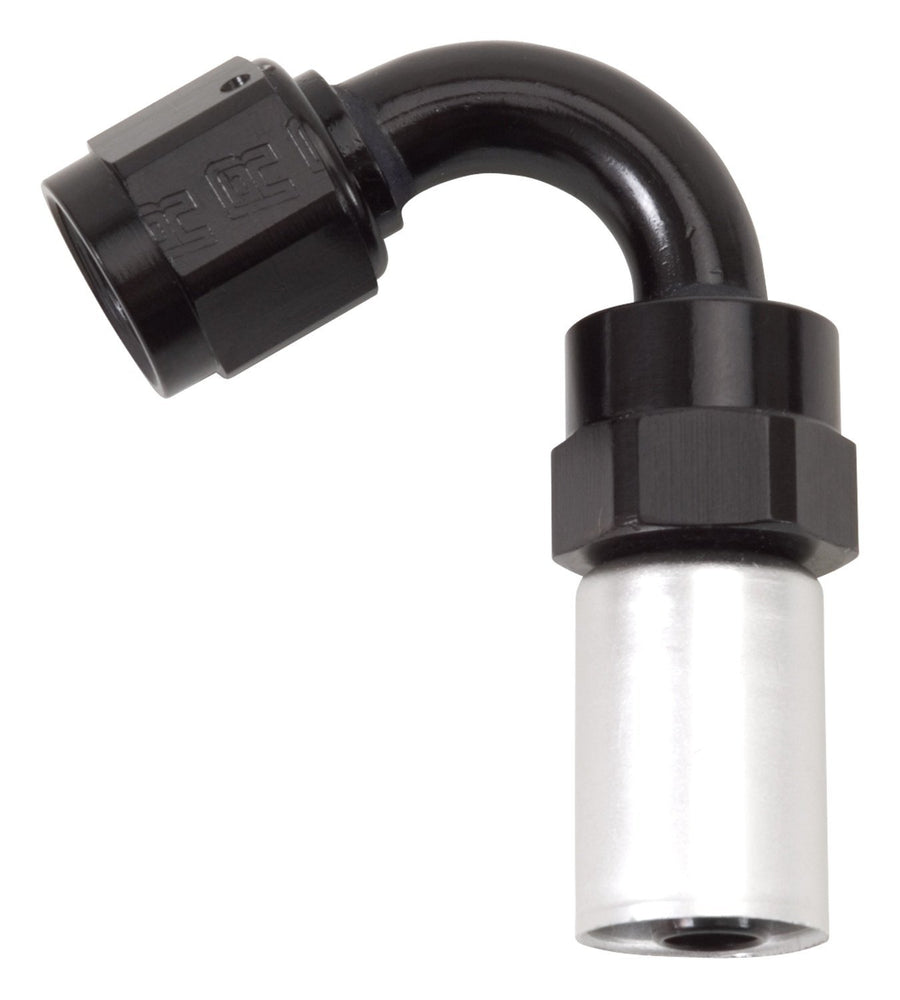 Edelbrock RUSSELL 610673 Hose End #12 Crimp On Swivel 120 Deg Blk & Clr