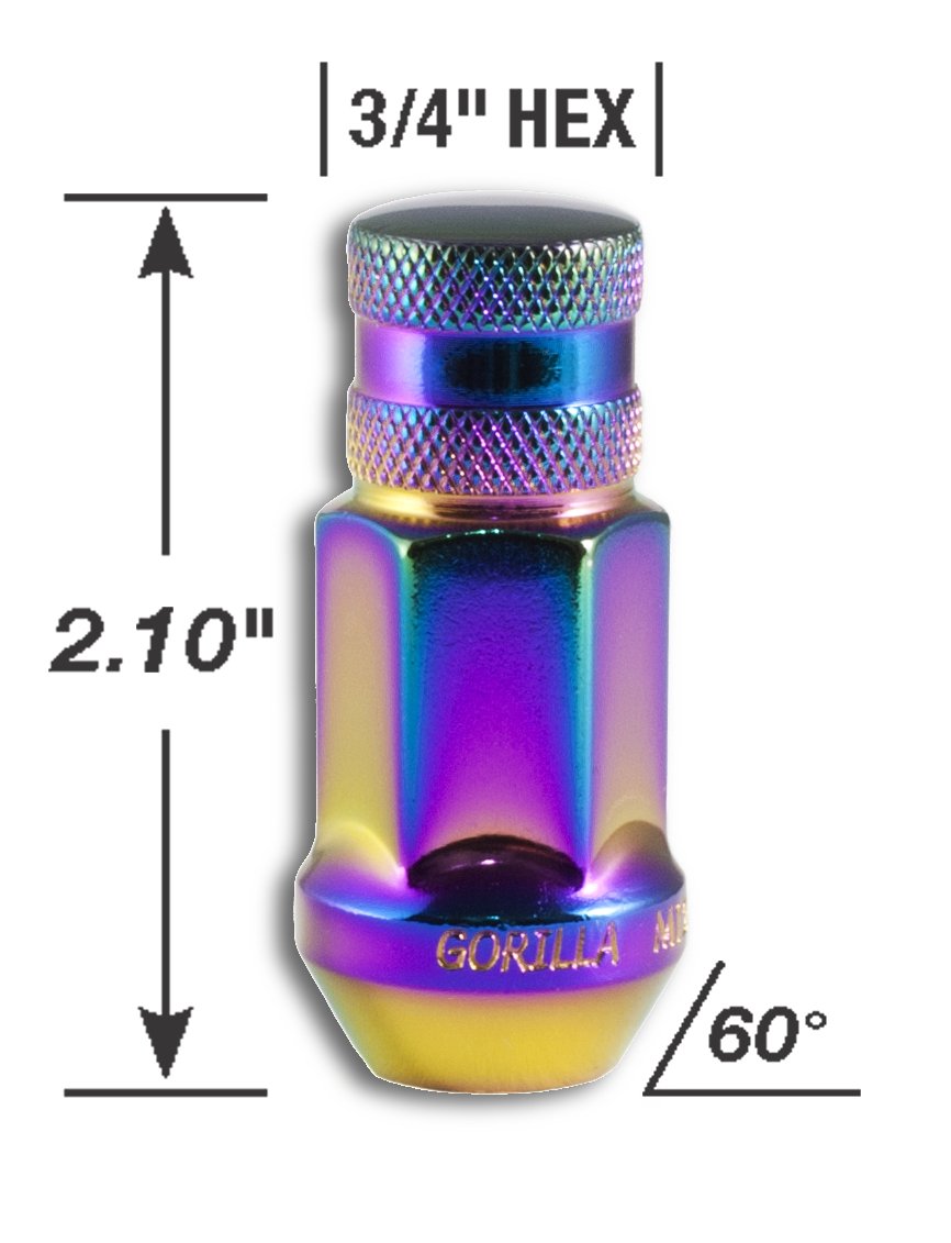 12mm x 1.50 Thread Size Gorilla Automotive 45138PL-20 Forged Steel Prism Closed End Lug Nut, (Pack of 20)