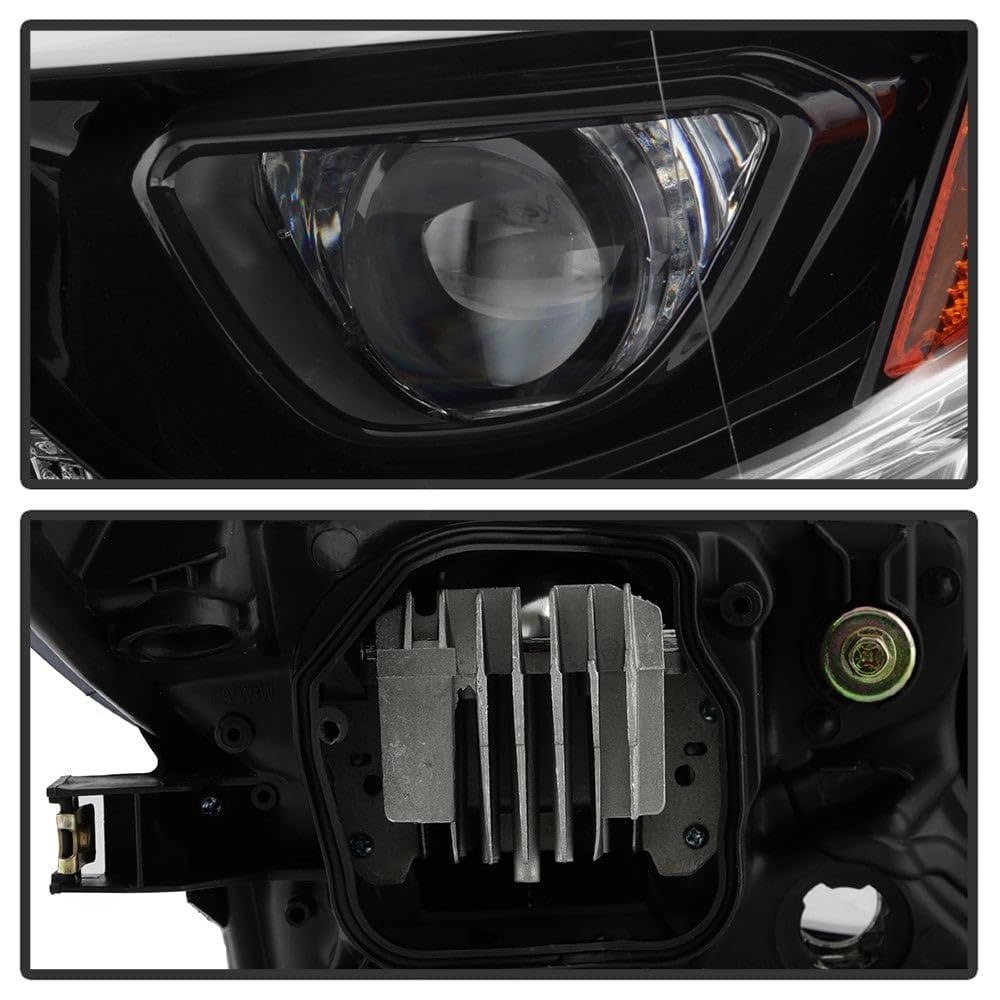 (XTune) Corolla Toyota 14-16 w/LED DRL (OE Style) Headlights - Low Beam-LED ; High Beam-HB3(Included) ; Signal-7444NA(Included) - Black with Chrom