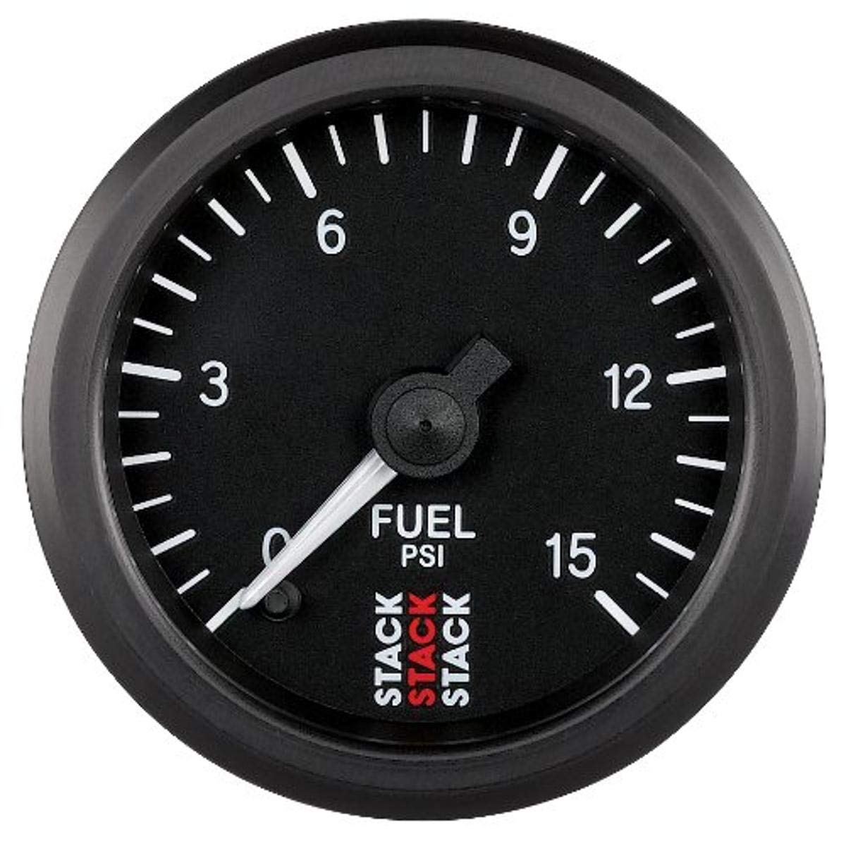 STACK 52mm ST3304 Black 1/8" NPTF Male 0-15 PSI Professional Stepper Motor Fuel Pressure Gauge