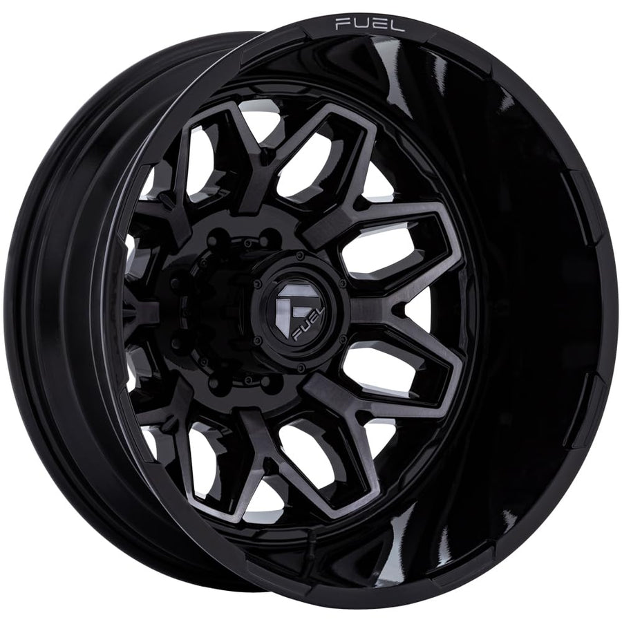 FLUX FUEL OFF-ROAD DUALLY 22X8.25 8X6.5-5.06 -246mm GLOSS BLACK BRUSH-FC GRAY TINT - D87522827245