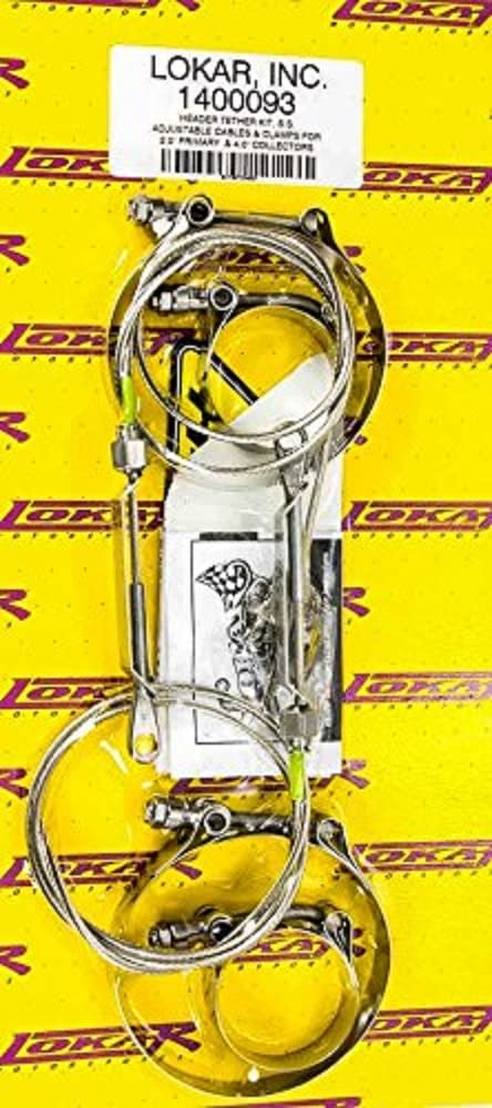 2.0" Primary & 3.50" Collector Adjustable Stainless Header Tether Kit Lokar Performance Products 1400092