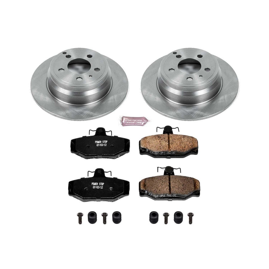 Power Stop KOE7499 Rear Replacement Brake Kit-OE Brake Rotors & Ceramic Brake Pads For Volvo 850 1997 [Model Specific]