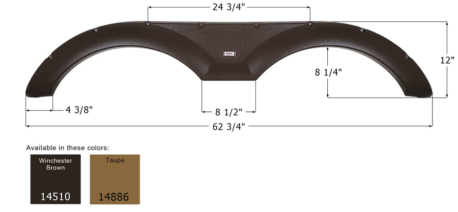 Fender Skirt ICON 14510, Tandem, Forest River, FS4510, Winchester Brown