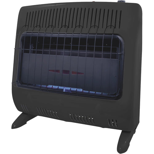 30000 BTU Mr. Heater F299741 Vent Free Blue Flame Natural Gas Heater for Indoor & Outdoor with ODS - Wall Mount Space Garage Heater - Black
