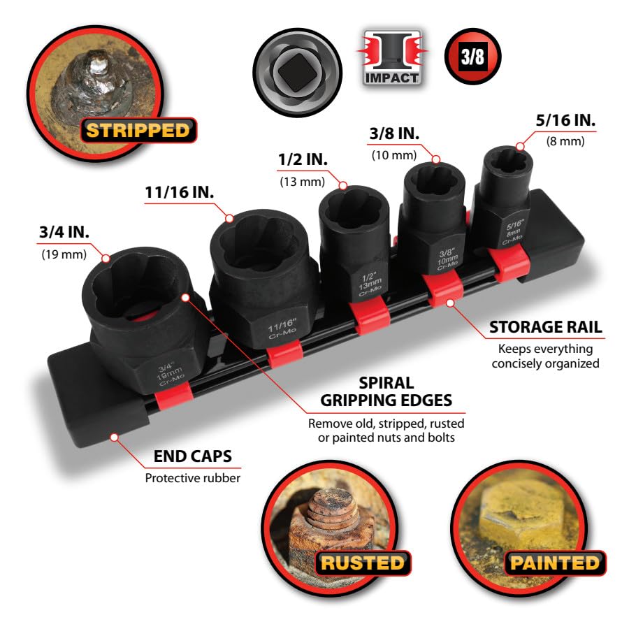 5 pc. Performance Tool Bolt Extractor Set - W38921