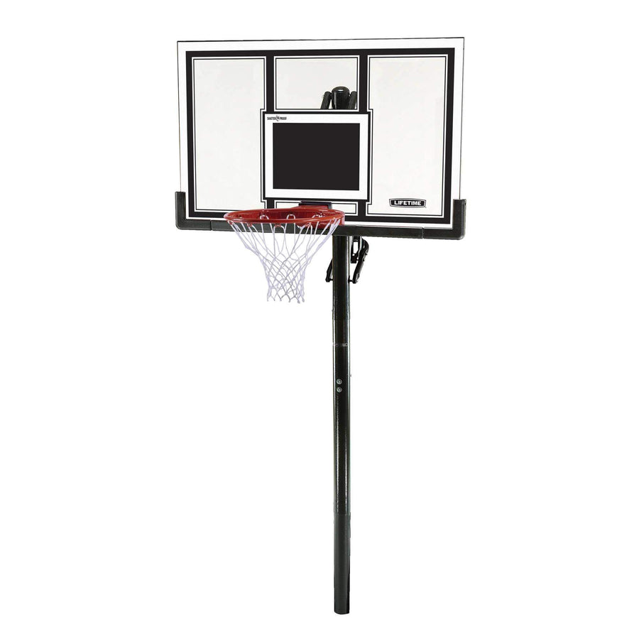 Height Adjustable Lifetime In Ground Basketball System, 54 Inch Shatterproof Backboard