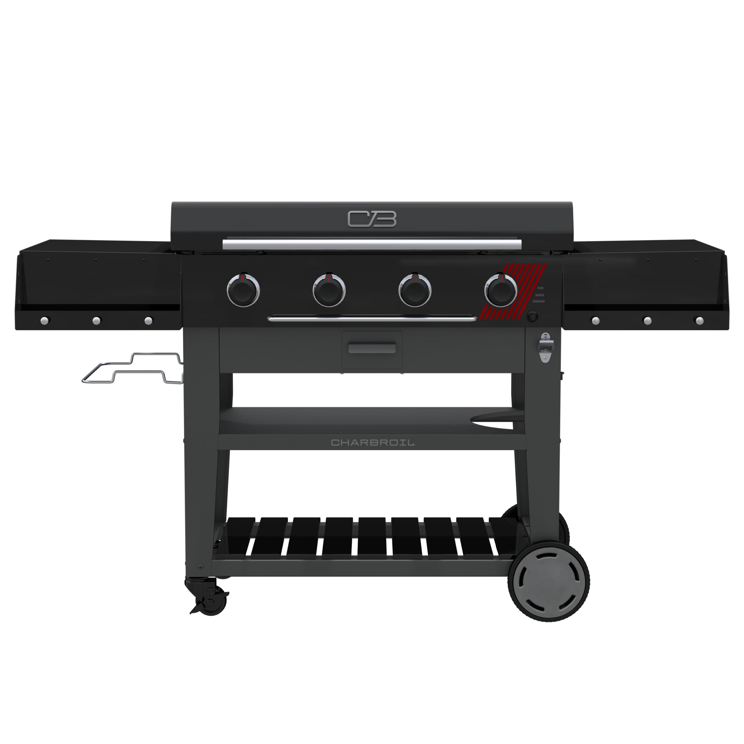 36" Charbroil Performance Series Deluxe Propane Gas Griddle with Cart 4 Burner Flat Top Grill, Black - 463285924