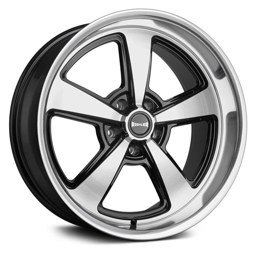 652 RIDLER 652 Gloss Black with Diamond Cut FACE & Lip 18X9.5 5-127 0MM 83.82MM