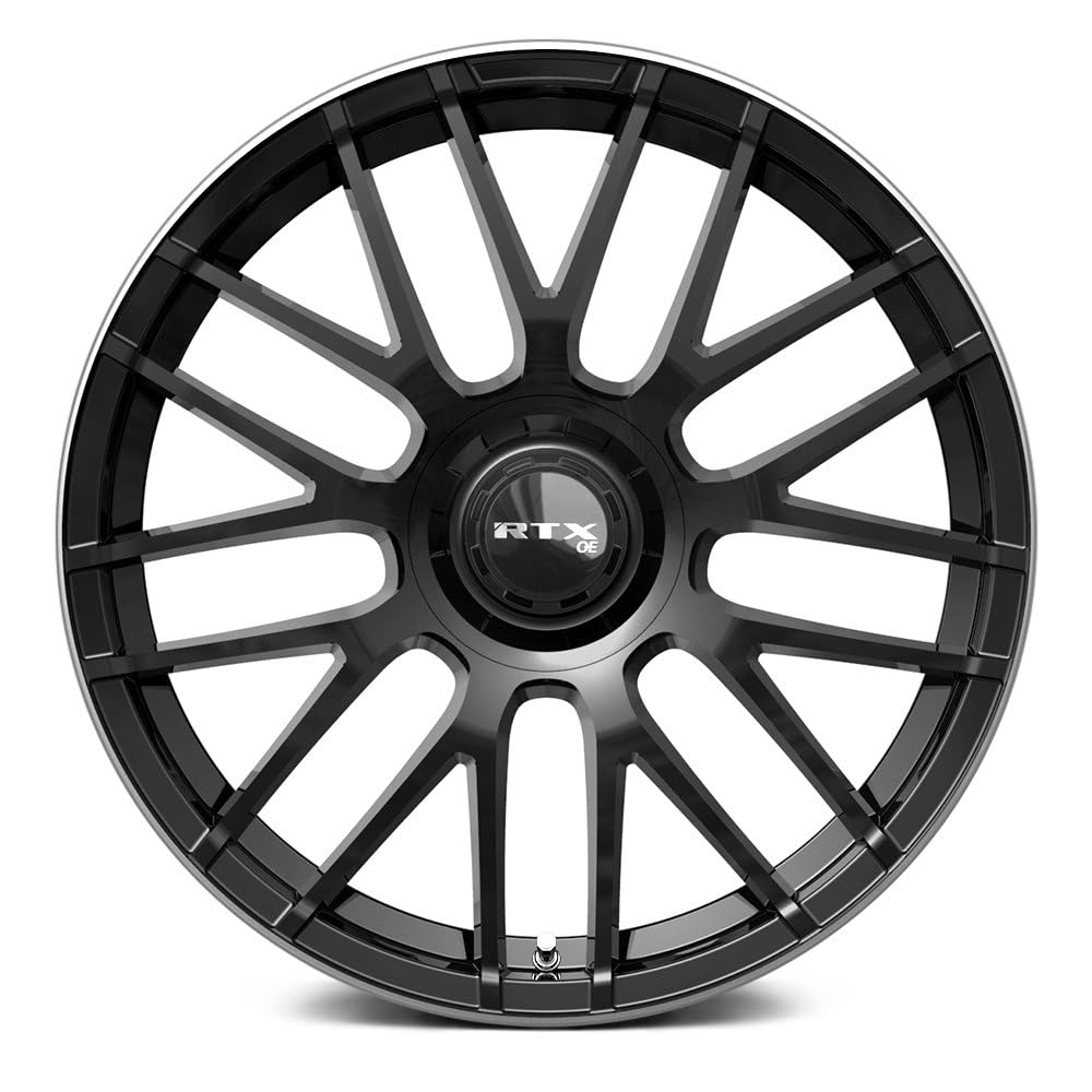 MB-01 RTX Custom Wheel - 20x8.5, 38 Offset, 5x112 Bolt Pattern, 66.6mm Hub - Gloss Black with Machined Lip Rim