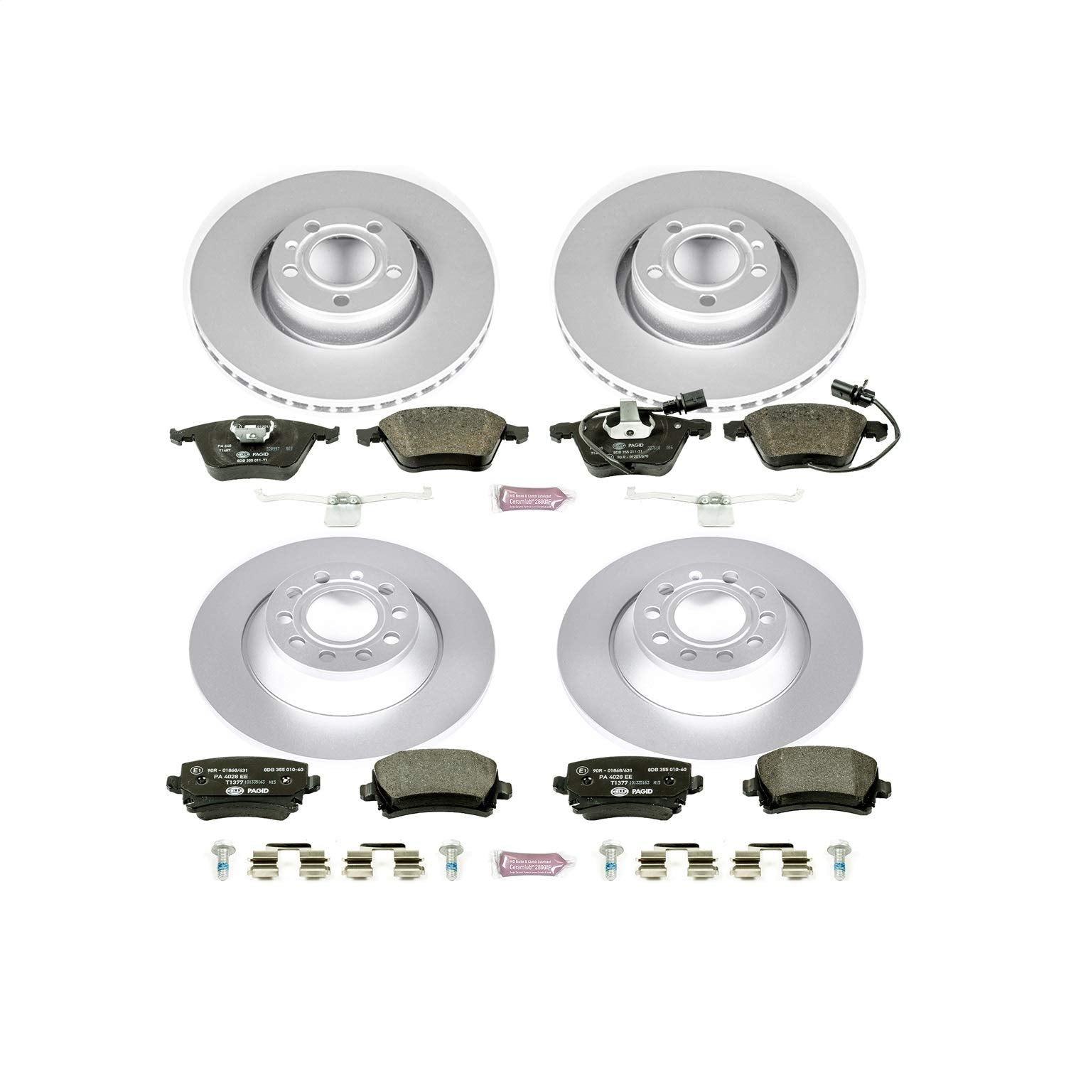 Power Stop ESK4066 Euro-Stop Front & Rear Brake Kit For Audi A6 2006-2011, Audi A6 Quattro 2005-2008 [Model Specific]