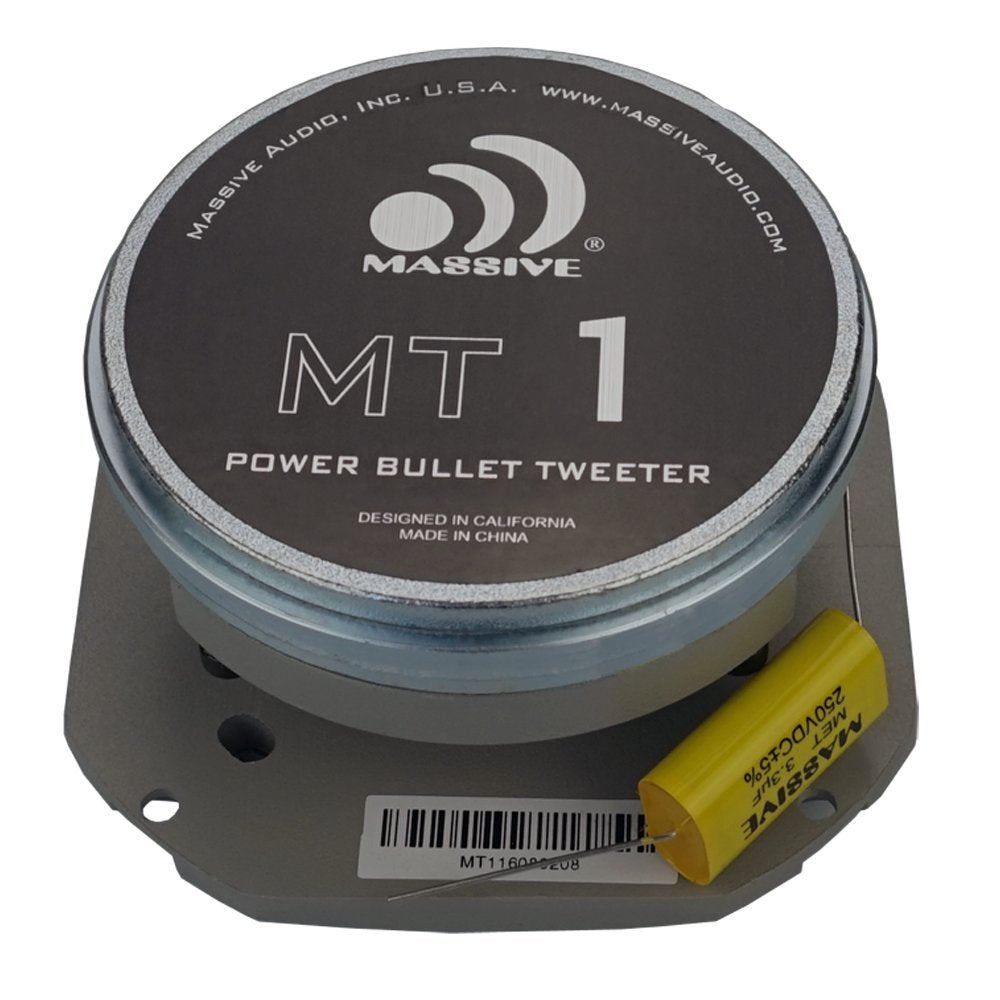Massive Audio 3.5" MT1V2 Power Bullet Tweeter | 4 Ohm, 60W RMS Titanium Dome Super Tweeter, High-Output Pro Audio Highs, Aluminum Housing for Car, Motorcycle & Powersports Systems