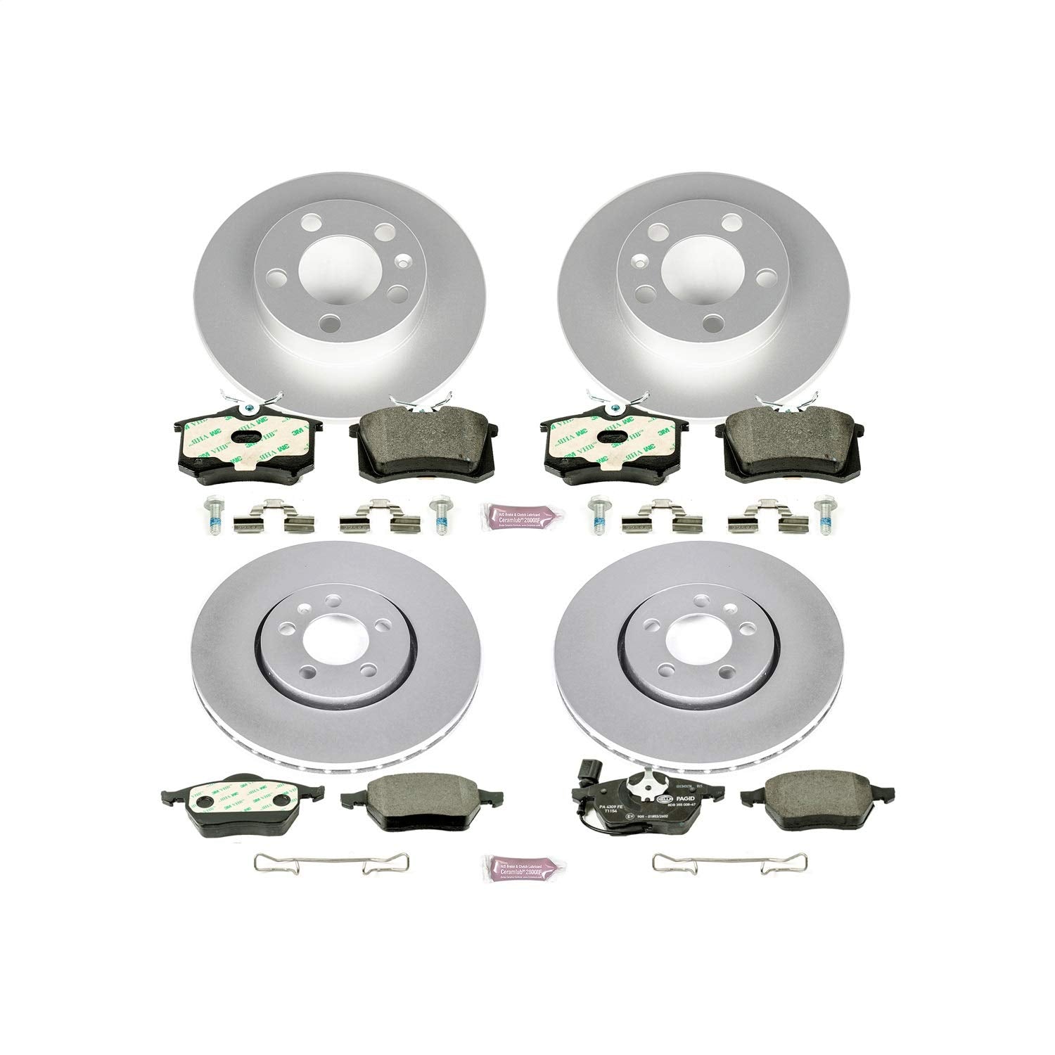 Power Stop ESK899 Euro-Stop Front & Rear Brake Kit Volkswagen For Volkswagen Beetle 1999-2010, Volkswagen Golf 1999-2006, Volkswagen Jetta 1999-2005 [Model Specific]