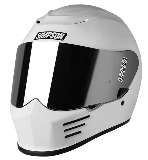 Simpson Speed Bandit Full Face Motorcycle Helmet Size - X-Small - White - Clear Shield Included - Mirror Shield Pictured is Sold Separately