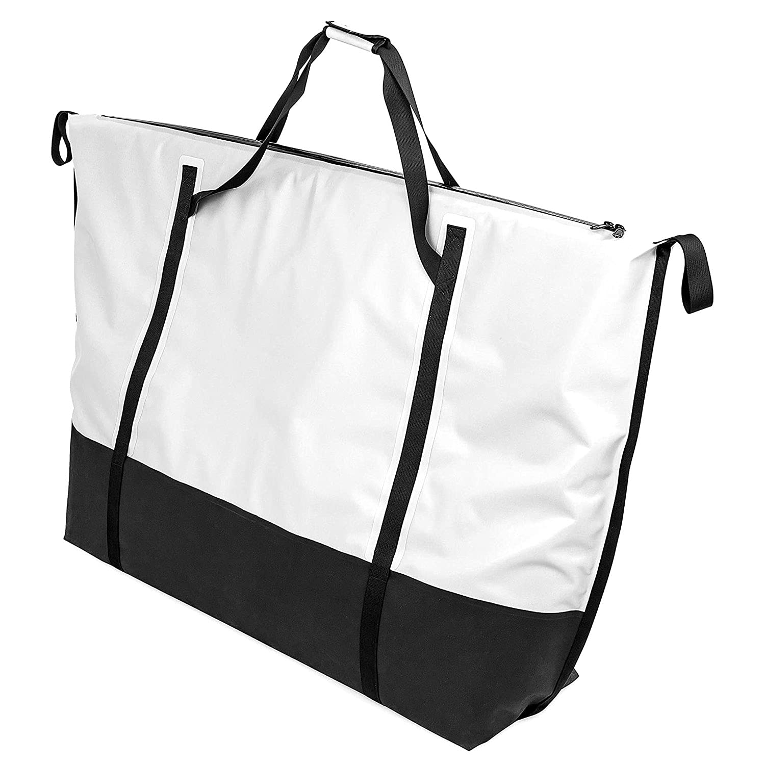 Heavy Duty Kuuma 210 Quart Insulated Fish Bag with Drain Plug (50184), White/Black